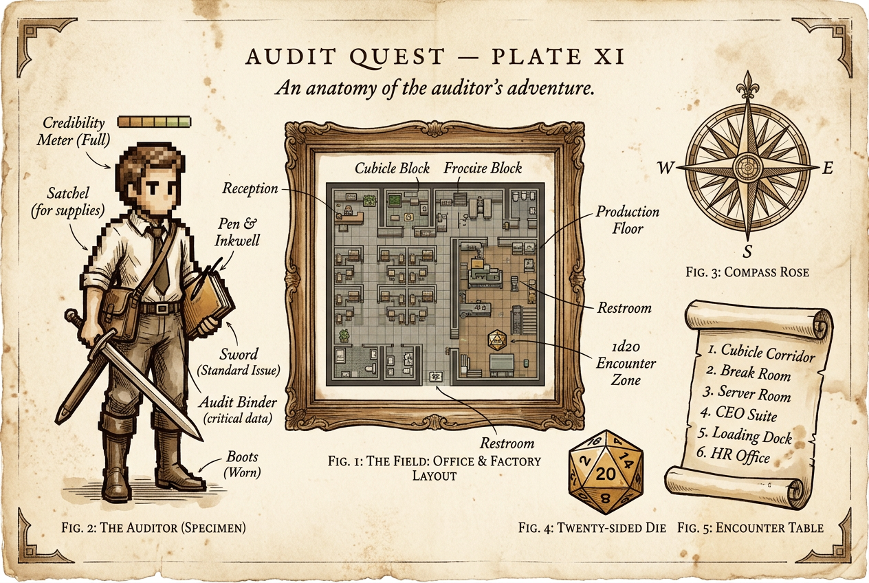 Audit Quest: Global Compliance — illustrated plate
